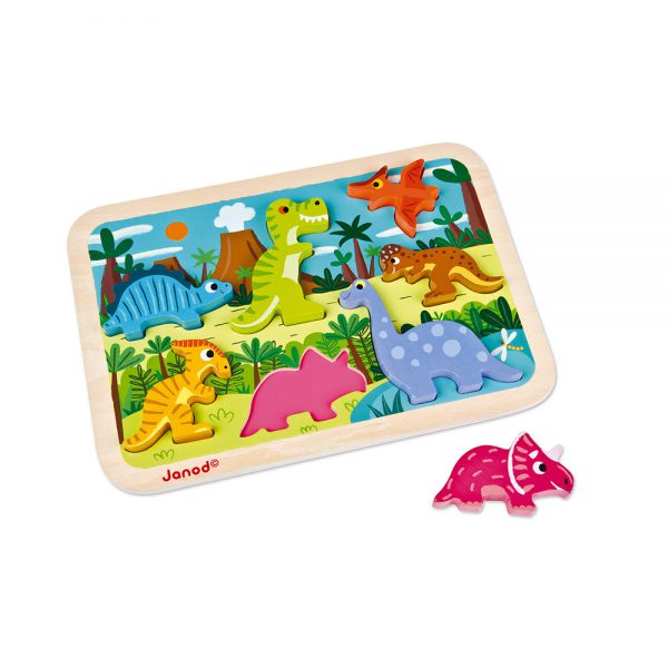 Chunky Puzzle Dinosauri 7 pezzi (legno) - immagine 3