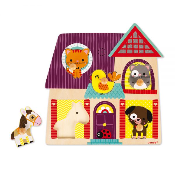 Puzzle Musicale I Miei Piccoli Amici 5 pezzi (legno) - immagine 3