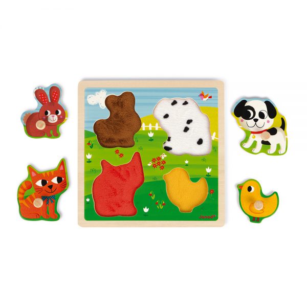 Puzzle Tattile I Miei Primi Animali 4 pezzi (legno) - immagine 3
