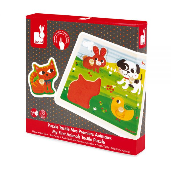 Puzzle Tattile I Miei Primi Animali 4 pezzi (legno)
